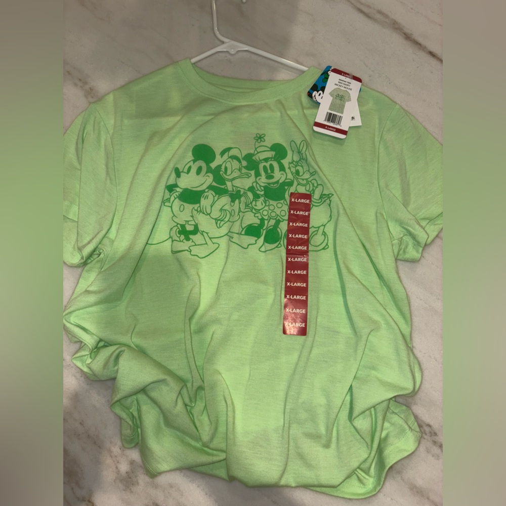 Disney Green Mickey and Minnie Graphic Tee